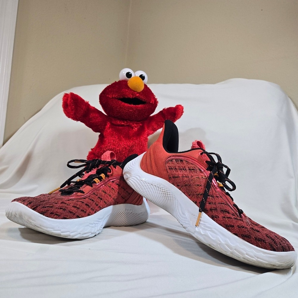 Under Armour Flow Elmo Collab Shoes Men's 10 Women's 11.5 Red Sesame Street